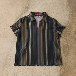 Vintage 70s 80s Beach Club Funky Groovy Disco Short Sleeve Shirt Sz 44